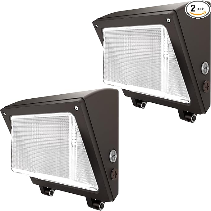 JTT LED Wall Pack Lights Outdoor with Dusk to Dawn Photocell Selectable 75W/60W/45W 9750LM/7800LM/5850LM 6000K/5000K/4000KWaterproof Flood Security Wall Pack Lighting for Garage Yard Parking Lot