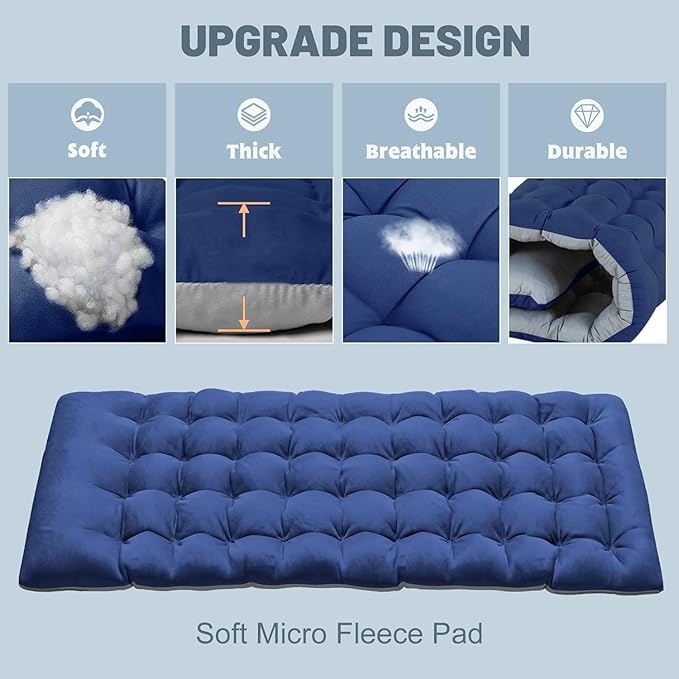 Portable Folding Camping Cot for Adults with Mattress - Lightweight Camp Bed with Carry Bag for Outdoor Travel Hiking Beach and Sleepovers