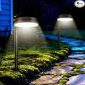 Tall Solar Path Lights Accurate Dark/Light Sensor Pathway Lights Solar PoweredQuick Charge Solar Walkway Lights Outdoor for Landscape Lighting