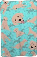 Caroline's Treasures MLM1056TBLT Yellow Labrador Retriever Soft Travel Blanket with Bag Airplane Blanket Indoor Outdoor Camping Blanket for Traveling Picnics Beach Trips Concerts