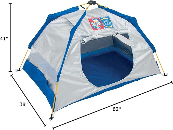 RIO Brands Beach Total Sun Block UPF 50+ Baby Sun Shade Pop-Up Beach Shelter Silver 62 x 41 x 36 (ATSBSD103-2019-1)