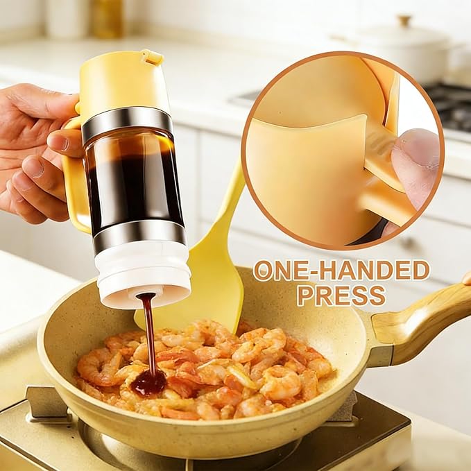 No-Drip Honey Dispenser Glass Honey Dispenser with Handle Press Type Bottom Outlet Design Easy One Hand Use Suitable for Honeys Coffee Syrup &amp Chocolate Sauce (Black-S)