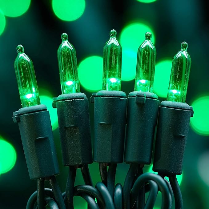 200 Count Green LED Christmas Lights 66 ft Green Wire UL Certified Commercial Grade Holiday String Light Set (Green)