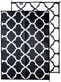 Mountain Mat 5x7 Black Lattice RV Mat – Extra Thick 5mm Recycled Poly Rug – Heavy-Duty Waterproof Reversible – Stylish Luxury Outdoor Rug for Camping Beach (Black Lattice NO Carry Bag 5'x7')