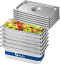 6 Pack Stainless Steel Hotel Pans 1/3 Size 4 Inch Deep With LidsAnti-Jam Chafing Steam Table Pans Food Prep Pans for Restaurant Buffet Catering Hotel Dishwasher Safe