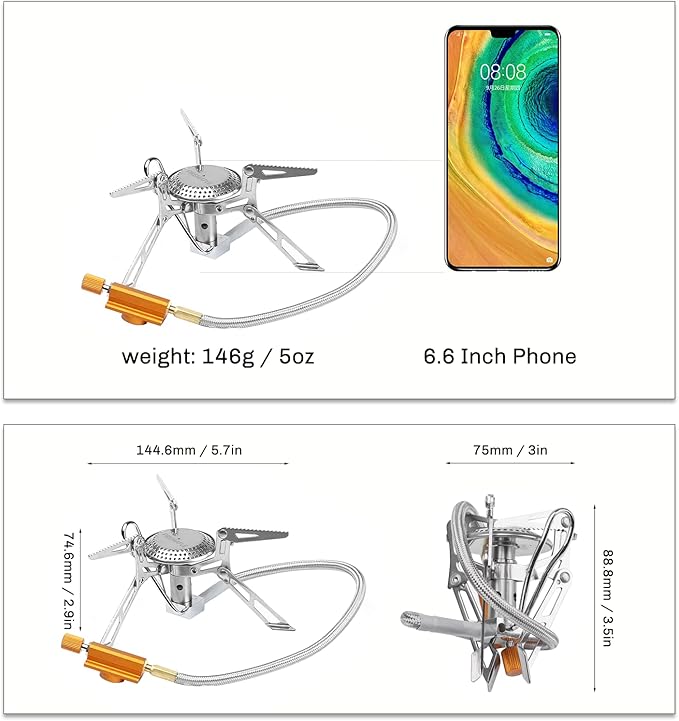 Fire Maple FMS-118 Camping and Backpacking Stove | Portable Foldable Gas Burner with pre-heat tube | Ideal for Backpacking Hiking Camping Emergency use