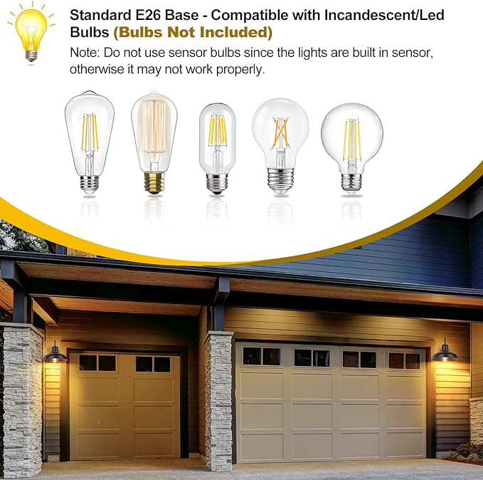 2-Pack Dusk to Dawn Outdoor Wall Sconces Farmhouse Outside Lighting Gooseneck Barn Lights Oil Rubbed Bronze Exterior Wall Lights Anti-Rust Waterproof Outdoor Light for House Porch Garage Entryway