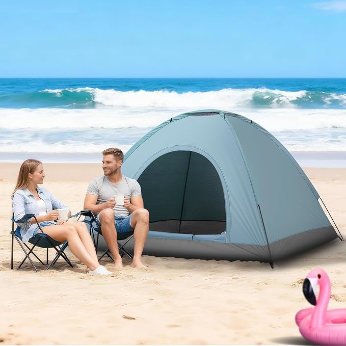 Outvita Camping Tent 4 Person Dome Tents with Rainfly &amp Carrying Bag Waterproof Easy Setup Tent with Mesh Windows for Camping &amp Hiking