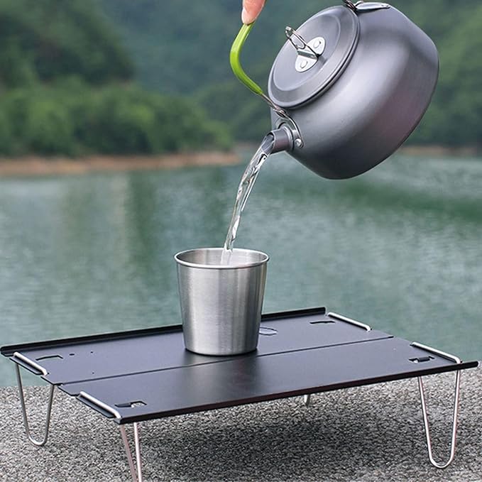 Portable Folding Camp Table Lightweight Aluminum Outdoor Picnic Desk Compact Hiking BBQ Folding Table with Storage Bag