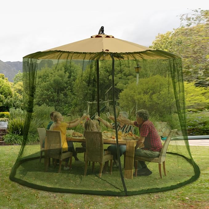 Mosquito Net for Patio with Zipper Door and Water Tube Suitable for Outdoor Patio Camping Umbrella 7.5-1 1FTJVLJVL (grmy green)
