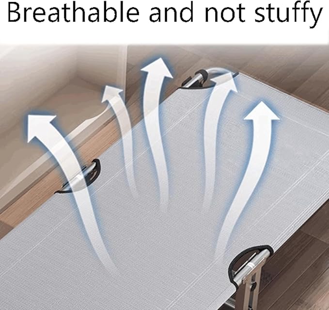 Lightweight Camping Bed Double Pipe Extra Strength Folding Cot for Outdoor/Office/Home Nap Portable Folding Bed for Sleeping