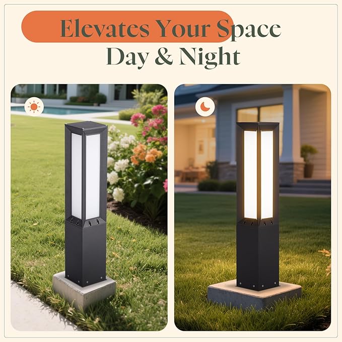 Outdoor Pathway Lights Wired 31.5 Tall Landscape Path Lights AC 100-240V Aluminum Bollard Light IP65 Waterproof Driveway Light 3000K LED Patio Pathway Lighting for Commercial Walkway Lawn