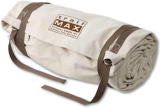 TrailMax Canvas Cavalry-Style Cowboy Bedroll Premium Lined Sleeping Bag Cover Durable 12oz Canvas Comfy Flannel Liner Winter Camping Sleeping Bed Roll Cowboy Bed Roll for Camping
