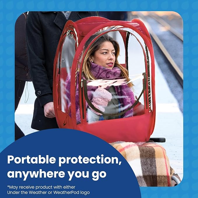 WeatherPod® StadiumPod® The Original Pop-Up Pod - 1 Person Wearable Stadium Pod - Protection from The Wind Rain and Cold - Weather Pod for The Bleachers - Personal Tent for Sporting Events