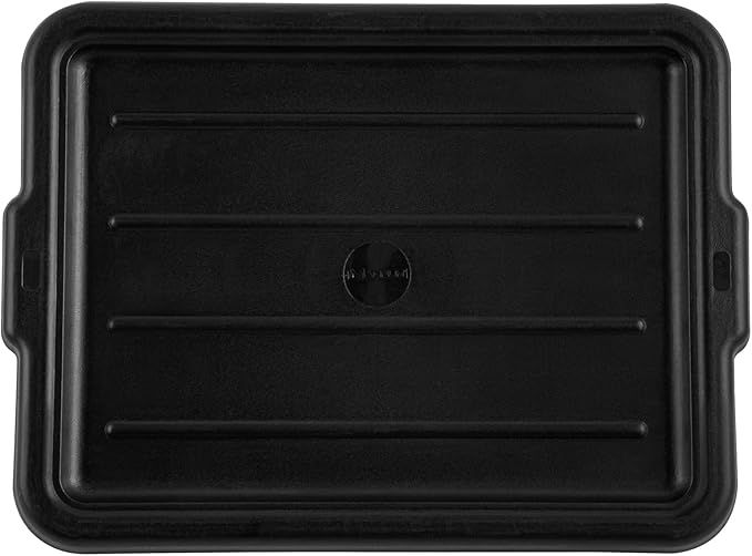Restaurantware-LID ONLY: RW Clean 23.2 Inch x 16.9 Inch Bus Tub Lid 1 Snap-On Lid For Bus Box - With Handles Black Plastic Restaurant Tub Lid Bus Tub Sold Separately