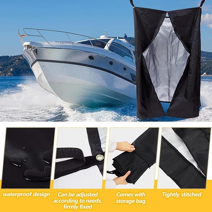 Boats Privacy Curtain Changing Room with Bag Waterproof Pontoon Tent Waterproof Portable Shower Awning Under Bimini Top Easy Up Pontoon Enclosure Partition for Pontoons