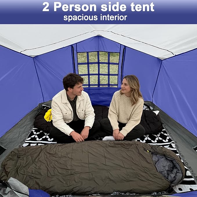 KAMPKEEPER 2 Person Canopy Side Tent Camping Tent for 10x10 Canopies Easy Up Cube Tents Gazebo Room with Mesh Window for Camping Storage Events(Canopy Not Included)