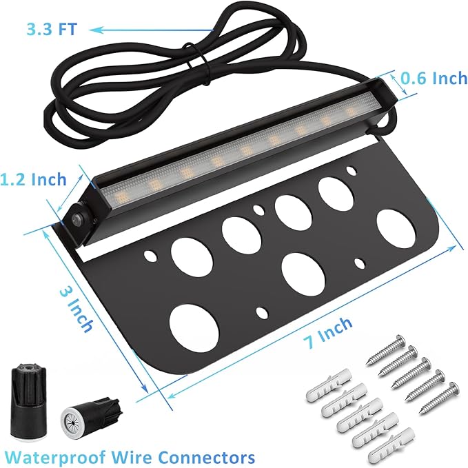 12 Pack 7 Inch Retaining Wall Lights 2700K Soft White LED Hardscape Lighting 5W 12V AC/DC Low Voltage Landscape Paver Light IP65 Waterproof Outdoor Step Lights for Patio Walls Stairs ETL