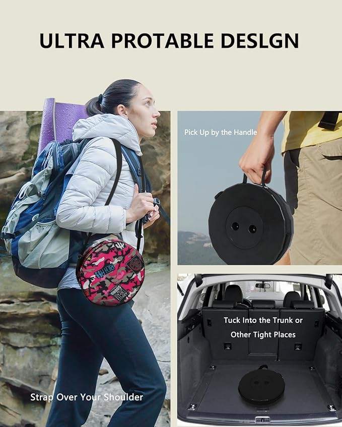 Upgraded Foldable Thickened Collapsible Stool Portable Folding Seat Adjustable Height Retractable Suitable for Fishing Hiking Camping BBQ Party Outdoor (Black)
