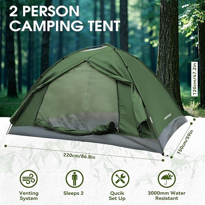 1/2/4 Person Camping Tent - Lightweight Backpacking Tent Waterproof Windproof Easy Setup Hiking Tent Suitable for Outdoor Family Camping Hunting Mountaineering Travel