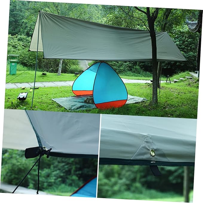 POPETPOP 1Set Large Camping Tent Footprint Tarp Groundsheet Mat Multi Function Outdoor Awning Sun Shelter for Beach Shade Durable Windproof Canopy for Camping
