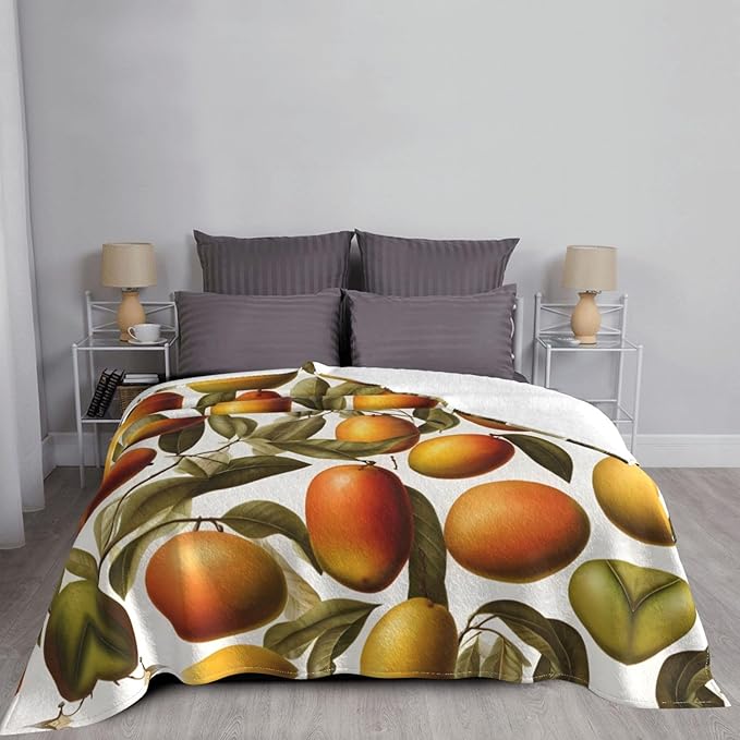 Golden Mango Soft Fleece Blanket 60 * 50 inch Soft Sofa Blanket Suitable for Sofa Camping Travel Night Cover Blanket