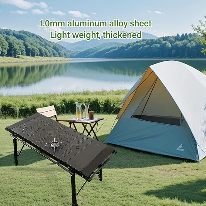 Camping IGT Table Board Lightweight Detachable Folding Grill Tables Aluminum Alloy 0.5 Unit IGT Table Board Accessories for Outdoor (FU Board)
