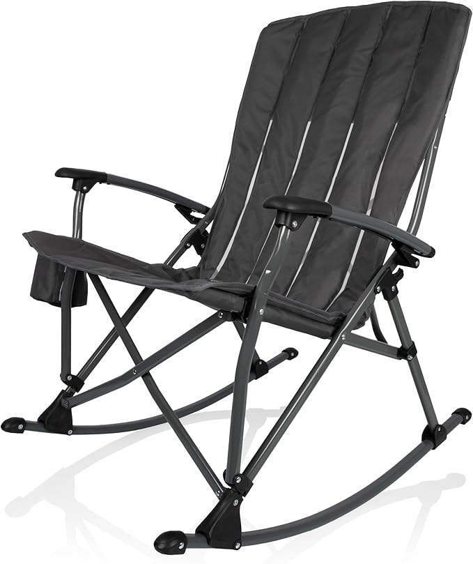 Picnic TIME Outdoor Rocking Camp Chair - XL Heavy Duty Camping Chair for Adults