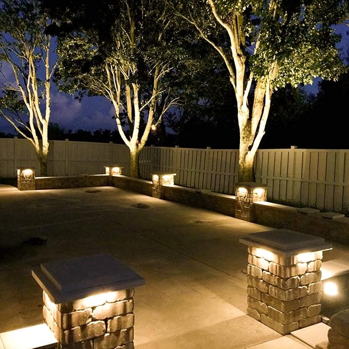 LED Hardscape Light 7 Inch 1.5W Deck Step Paver Wall Garden Pathway Lamp Warm White 2700K 12V Low Voltage AC/DC Outdoor IP65 Waterproof 10 Pack