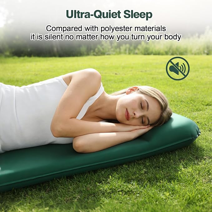 Self Inflating Sleeping Pad with Electric Pump 3.15 Ultra-Thick Memory Foam Camping Mattress 4-Season Sleeping Pad with Built-in Pillow for Camping Tent Car Travel