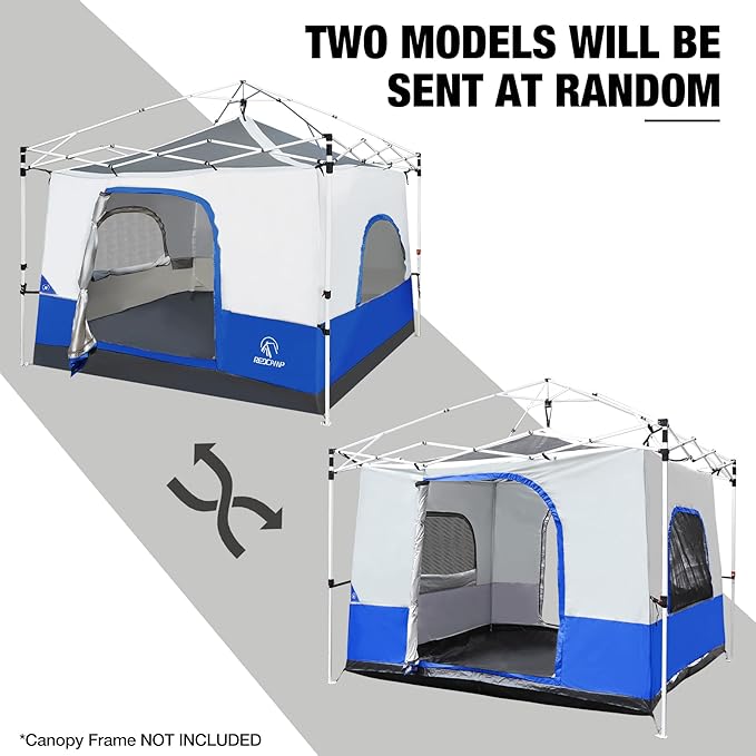 REDCAMP Canopy Camping Tent for Pop Up Canopy Tent Inner Tent Converts Straight Leg 10'x10' or 10'x20' Canopy into Camping Tent Fits 4-6 Person(Frame/Shelter NOT Included)