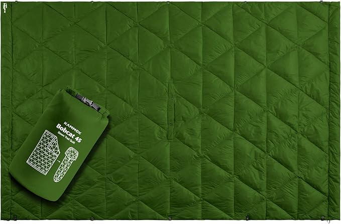 KAMMOK Bobcat 45°F - Down Trail Quilt Water Resistant Durable Compact and Packable Indoor/Outdoor Camp Blanket (84 in × 54 in)