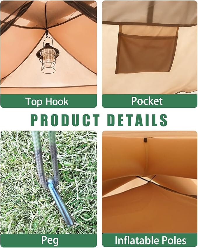 Inflatable Camping Tent for 4 Person – Waterproof Air Tent Easy Setup Family Tent for Outdoor Camping Hiking &amp Travel