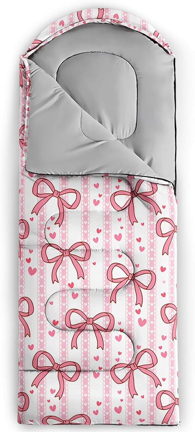 QOOMO Camping Sleeping Bags3 Season Warm &amp Cool WeatherLightweightWaterproof Sleeping Bags for Adults &amp KidsTravelingand OutdoorsCamping Gear Equipment