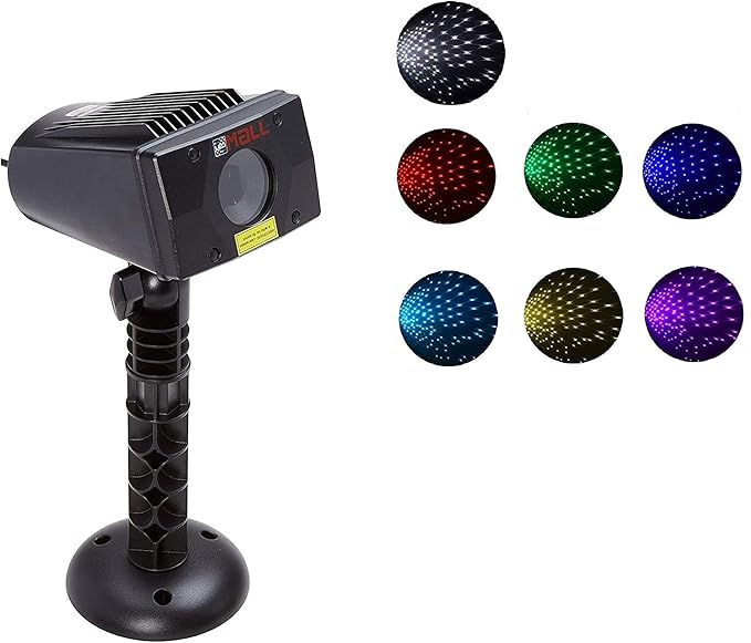 Ledmall Full Spectrum Motion Star Effects 7 Color with White Laser Christmas Lights Projector Outdoor