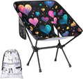 Honeybaby Folding Camping Chair Sweet Hearts Print Camping Chairs Lightweight Portable Chair Outdoor Foldable Chairs for Camping Travel Picnic Beach Hiking