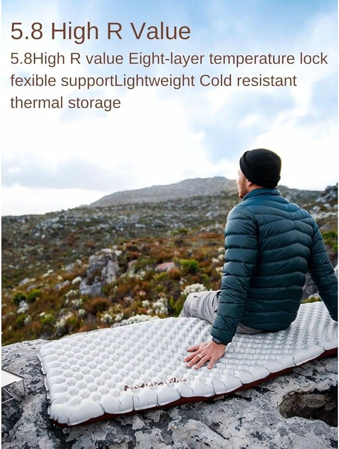 Naturehike Camping Mattress R-Value 5.8/3.5 Camp Bed Adults Camp Cot Folding Beds Sleeping Mat Pad Single Adults Foldable 0.88LB/500G Light Hiking[SGS Certified] 6975641888475-
