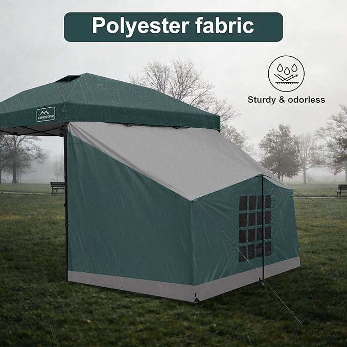 KAMPKEEPER Canopy Side Tent Camping Canopy Tent for 10x10 Pop Up Canopies Cube Tents Gazebo Room Compatible with 10' Wide Canopies(Canopy Not Included)