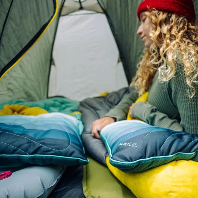 Rumpl The Adjustable Camp Pillow - Full Size Packable Outdoor and Travel Pillow Two-Sided Temperature Control 22 x 15 Baja Fade