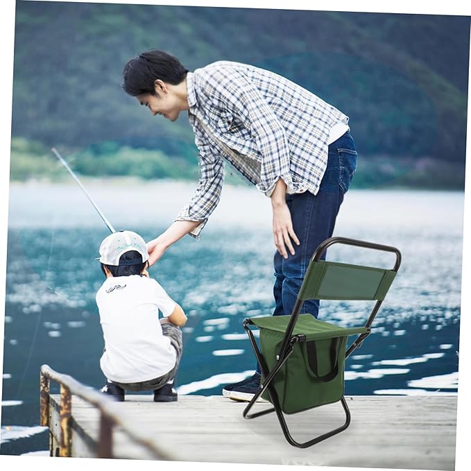 SUPVOX Lightweight Folding Camping Table Seat Portable Outdoor Chair for BBQ and Beach
