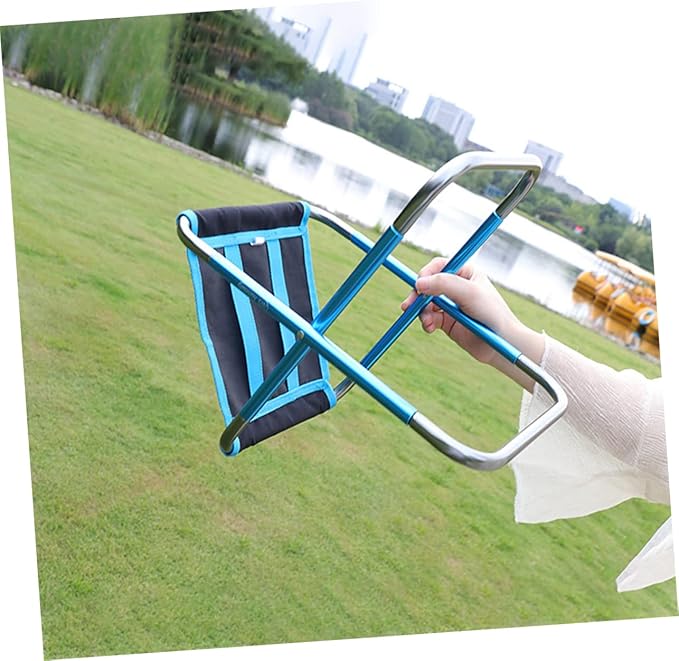 Kisangel Comfortable Portable Folding Stool Multi-Functional Outdoor Accessory for Camping Fishing Beach Use Compact Design Easy to Carry Space-Saving Stool