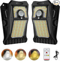 Tryme 118Leds Solar Lights Outdoor Clip Motion Sensor Lights Security Light 3 Modes 3 Color Temperature Solar Powered USB Charging (2 Pack)