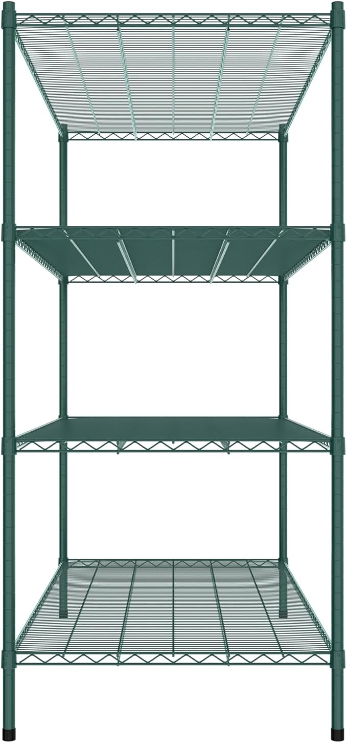 Commercial NSF Listed Green Epoxy Stationary Wire Shelving Kit 30 x 60 x 64 with 4 Shelves Perfect for Warehouse Walk-in Refrigerator Freezer Grocery Store Restaurant Dishroom