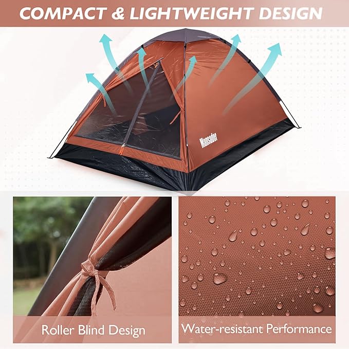 2 Person Camping Dome TentWaterproof Lightweight Portable Tents for Outdoor Camping Hiking Travel