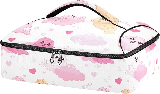 Casserole Carrier Sea Leopard SeamlessInsulated Casserole Carrier for Hot or Cold Food Thermal Lunch Tote for Potluck Parties Picnic Beach Fits 9 x 13 Inches Baking Dish