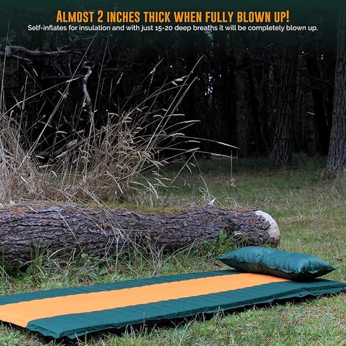 Camping Sleeping Pads and Camping Pillow Set - Ultralight Sleeping Pad for Camping Backpacking Pad and Hiking Sleeping Pad- Ultralight and Packable Floor Sleeping Mat and Pillow Set