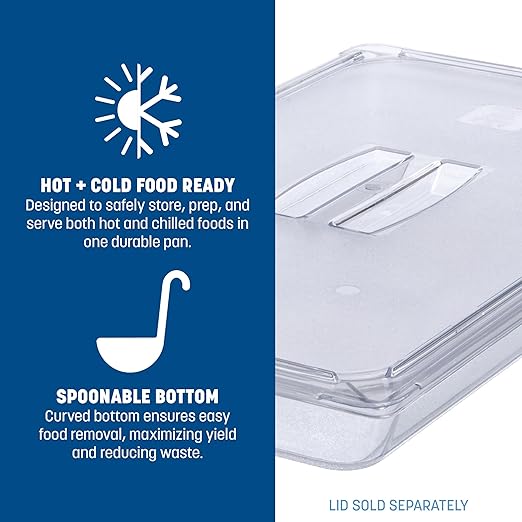 Carlisle FoodService Products Storplus Full-Size Plastic Food Pan for Catering Buffets and Restaurants Polycarbonate 2.5 Inches Deep Clear