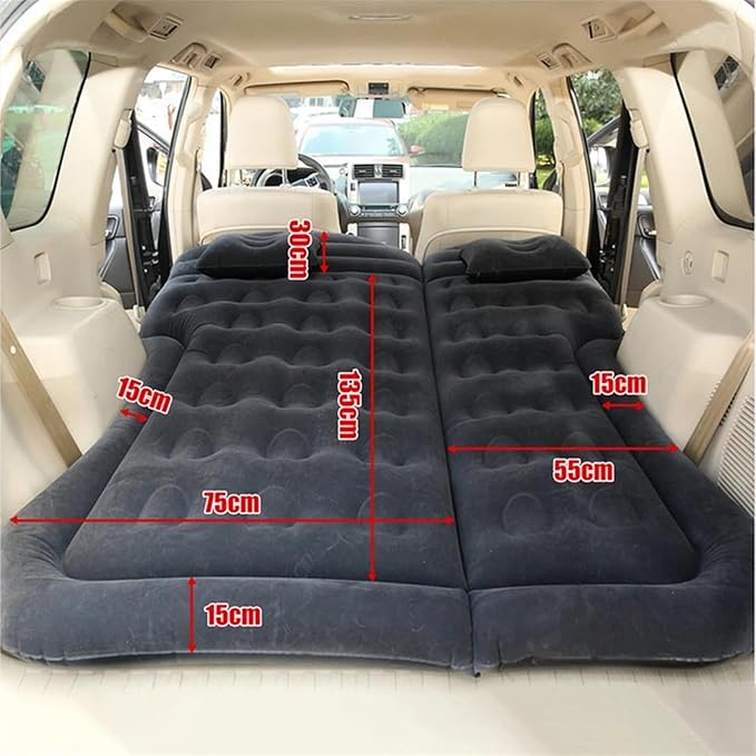 Camping Inflatable Mattress Car Inflatable Travel Mattress Car Back Seat Inflatable Bed Outdoor Camping Sleeping Mat Flocked PVC Inflatable Mattress