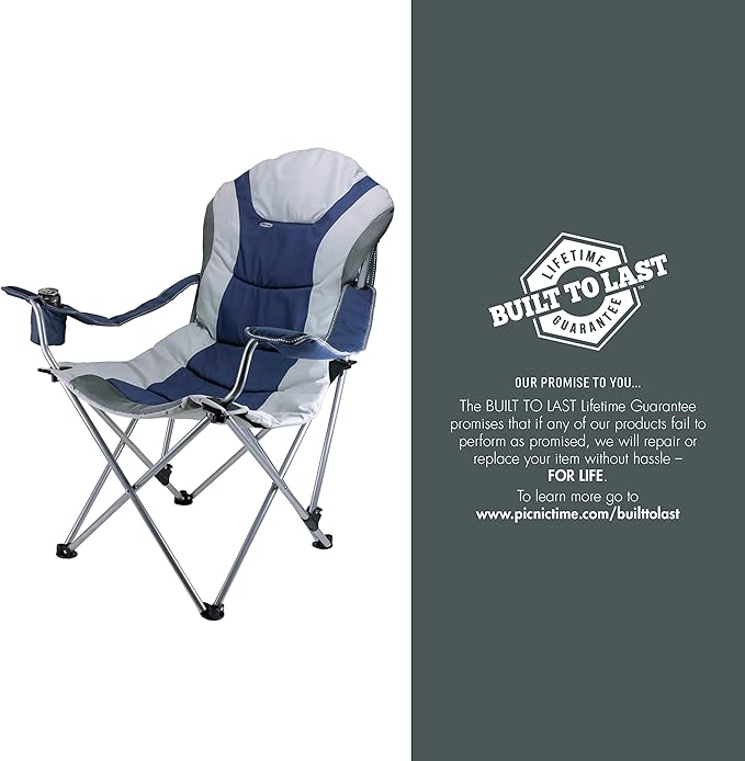 Picnic TIME NFL Unisex-Adult NFL Reclining Camp Chair Beach Chair for Adults Sports Chair with Carry Bag