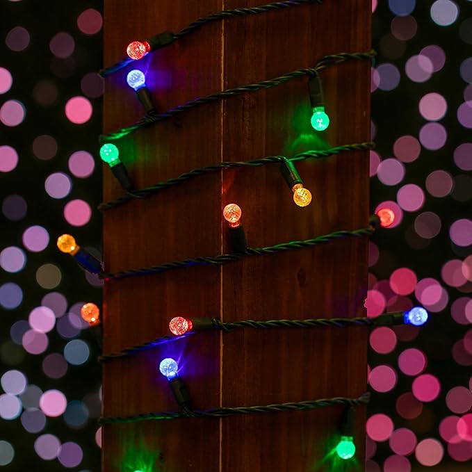 Novelty Lights 25FT 50 LED G12 Christmas String Lights Tree Lights Indoor Outdoor Commercial Grade LED Mini Light Set with 40000 Hours Rating Christmas Lights Christmas Tree Lights Multicolor
